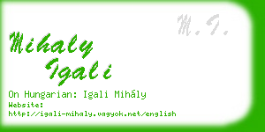 mihaly igali business card